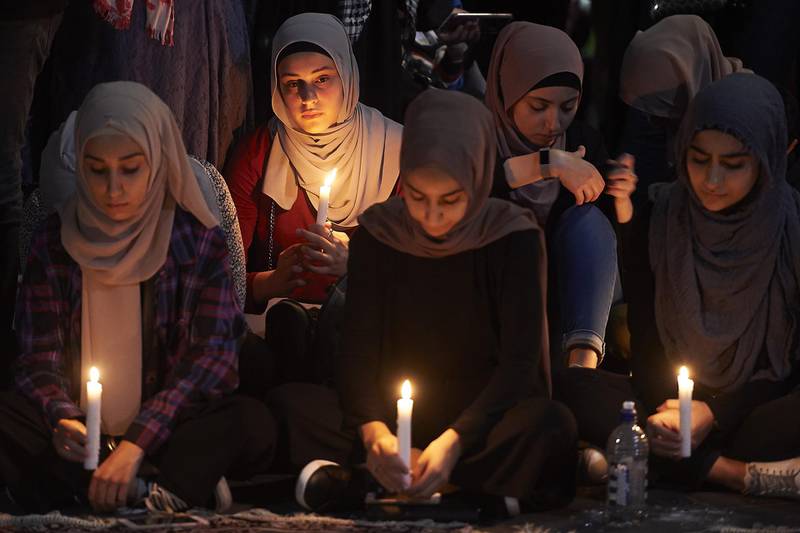 MELBOURNE, AUSTRALIA - MARCH 16: A Candelit Prayer is held outside the State Library of Victoria on March 16, 2019 in Melbourne, Australia. 49 people are confirmed dead, with with 36 injured still in hospital following shooting attacks on two mosques in Christchurch on Friday, 15 March. 41 of the victims were killed at Al Noor mosque on Deans Avenue and seven died at Linwood mosque. Another victim died later in Christchurch hospital. A 28-year-old Australian-born man, Brenton Tarrant, appeared in Christchurch District Court on Saturday charged with murder. The attack is the worst mass shooting in New Zealand's history. (Photo by Jaimi Chisholm/Getty Images) *** BESTPIX ***