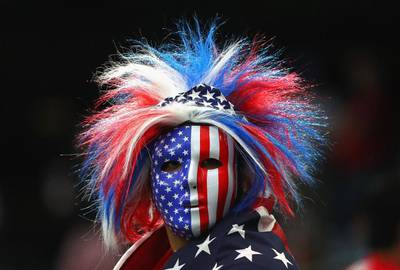 An American fan readies for a 2016 Copa America Centenario semi-final match between Argentina and the United States at NRG Stadium on June 21, 2016, in Houston, Texas. Scott Halleran / Getty Images / AFP