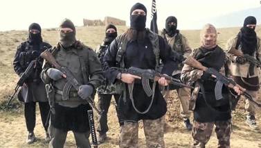 ISIS propaganda photo showing masked militants in Syria.