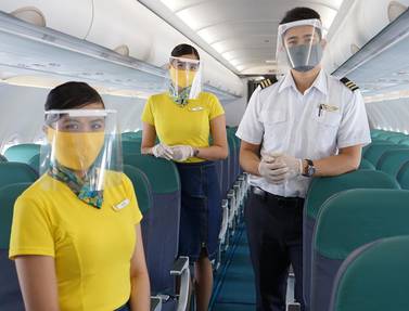 Travellers must wear face masks on all Cebu Pacific flights. Courtesy Cebu Pacfic