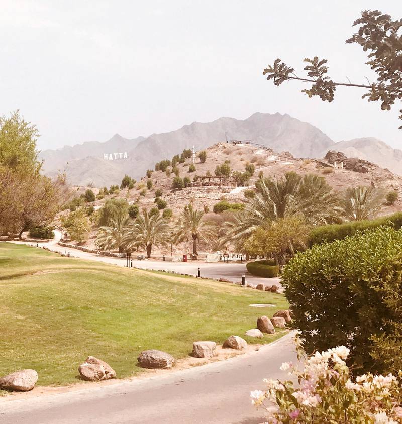 Hatta's Hollywood-style sign that is visible from afar