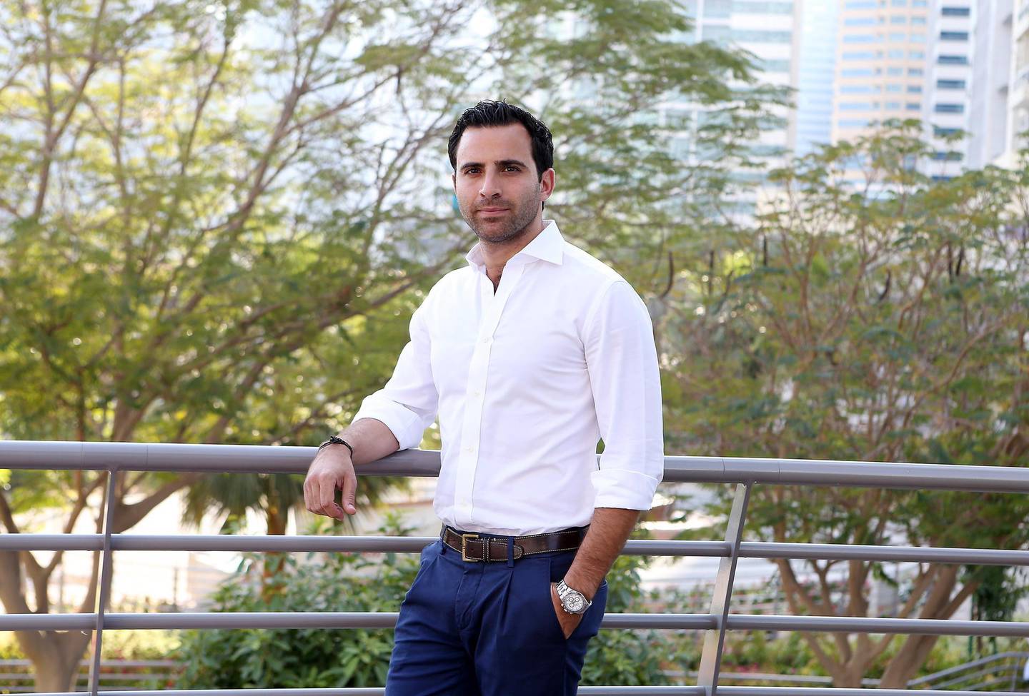 DUBAI , UNITED ARAB EMIRATES – Jan 18 , 2016 : Philip Bahoshy , founder of www . magnitt . com at Jumeirah Lake Towers in Dubai. ( Pawan Singh / The National ) For Business. Story by Ben Flanagan. ID no : 79136 *** Local Caption ***  PS1801- MAGNITT01.jpg