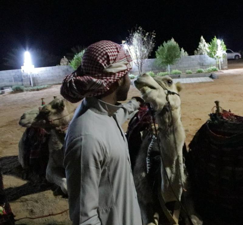 The Al Faqeer tribe live in a desert compound known as an Uzba. Suhail Rather / The National 