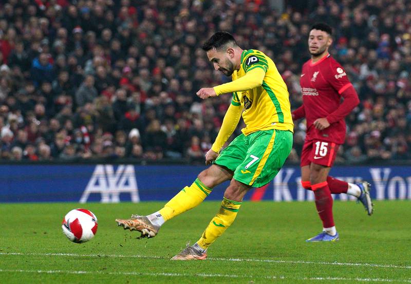 Norwich City's Lukas Rupp scores his side's consolation. PA