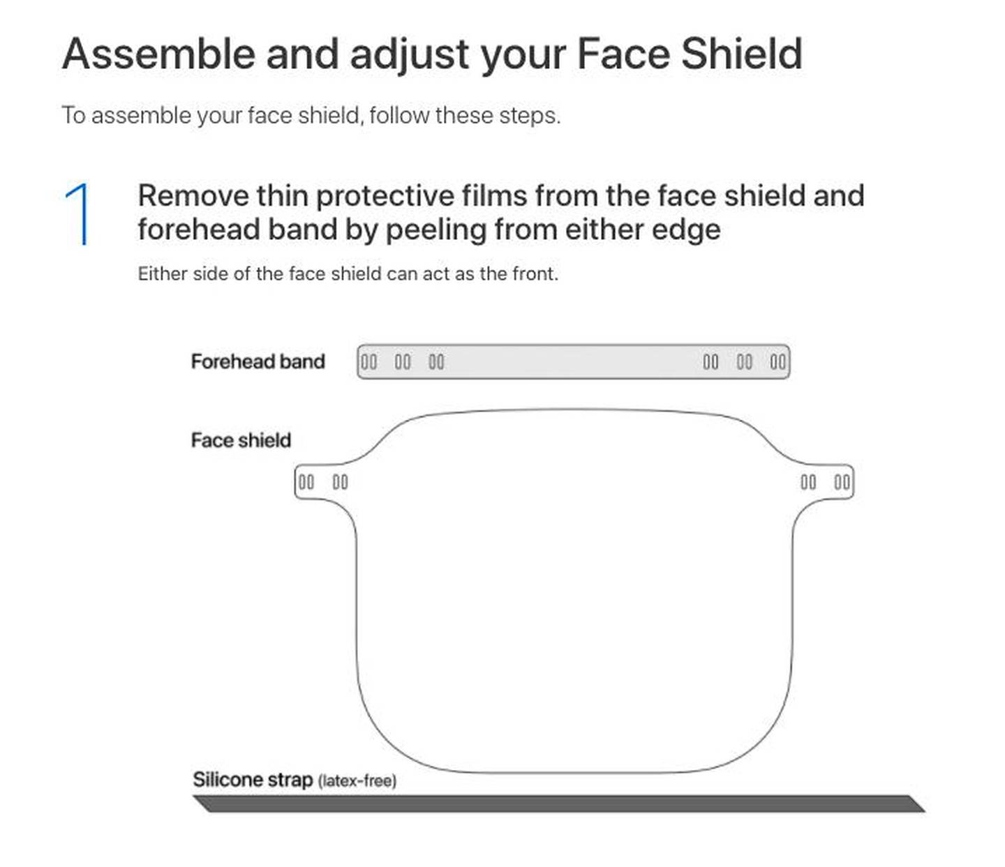 Apple has released a guide for the constriction of its protective face shields. Apple 