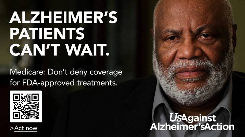 A US advert aimed at loosening proposed restrictions on new Alzheimer's treatments. Photo: Reuters