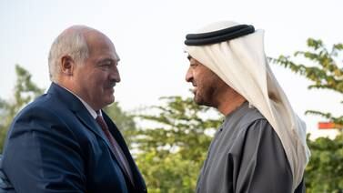 An image that illustrates this article President Sheikh Mohamed receives Belarus President Alexander Lukashenko