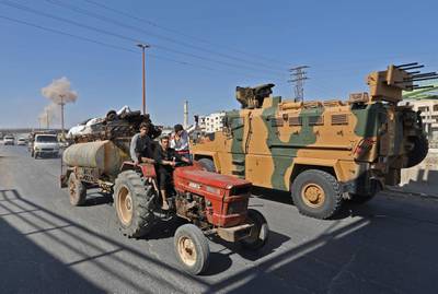 The Syrian Foreign Ministry said the convoy was carrying munitions. AFP
