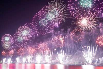 The fireworks on the UAE's 50th National Day in 2021 in Abu Dhabi. Khushnum Bhandari / The National