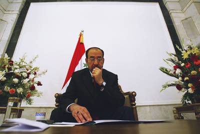 Prime minister Nouri Al Maliki in his office in the fortified Green Zone on October 25, 2006 in Baghdad.