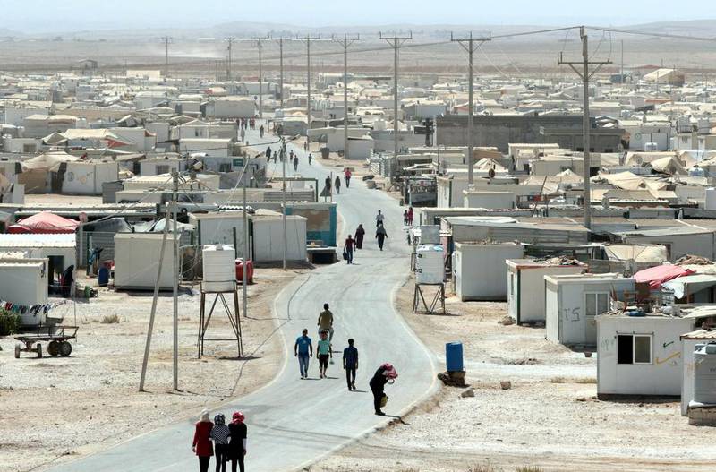 The  UN-run Zaatari camp for Syrian refugees, north east of the Jordanian capital Amman. Khalil Mazraawi / AFP