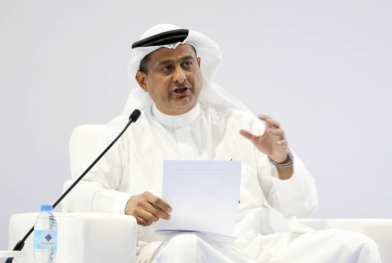 Ibrahim Yousef Ramel, chief executive of Saeed, speaking at the Gulf Traffic conference in Dubai.