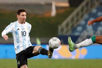 Lionel Messi of Argentina in action during the Copa America. EPA