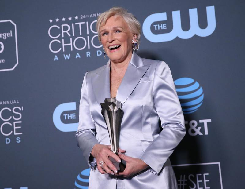 24th Critics Choice Awards – Photo Room – Santa Monica, California, U.S., January 13, 2019 - Glenn Close poses backstage with her Best Actress award for "The Wife". REUTERS/Danny Moloshok