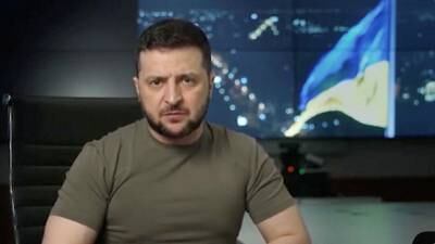Ukrainian President Volodymyr Zelenskyy gives a video update in which he said the situation in east of the country remained extremely difficult. Reuters