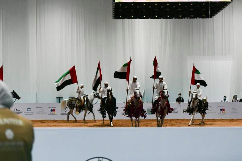 Boudheib Academy horsemen perform. 