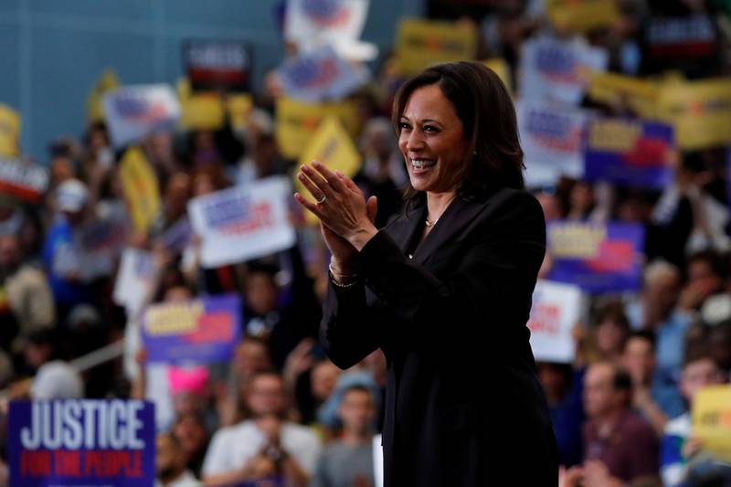 Senator Kamala Harris holds her first organizing event in Los Angeles as she campaigns in the 2020 Democratic presidential nomination race in Los Angeles, California, US, May 19, 2019. REUTERS