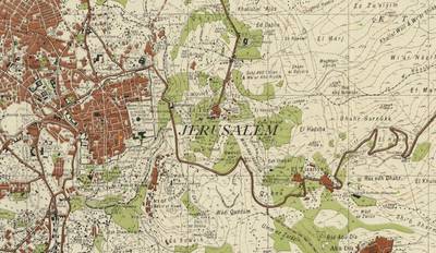 A detailed view of a map of Jerusalem. Via Palestine Open Maps