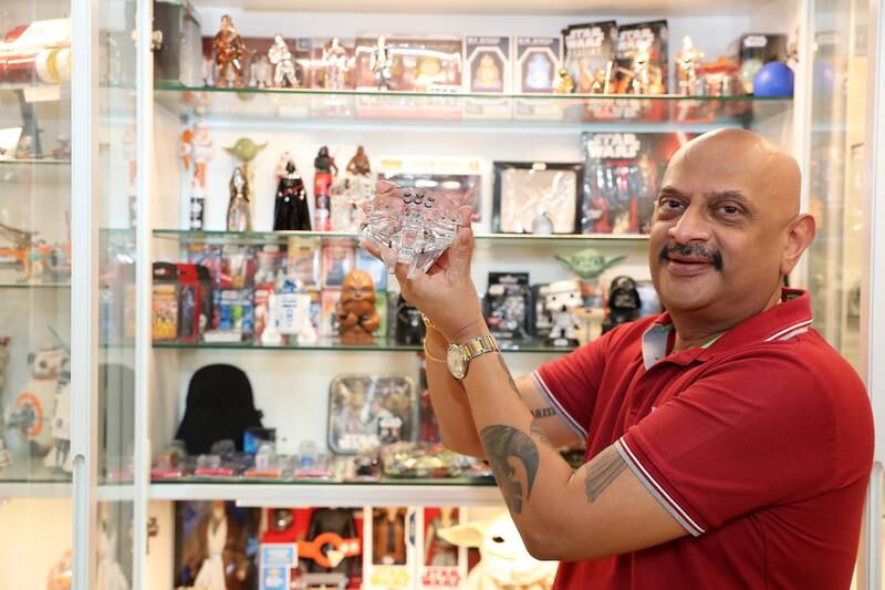 Mr Shah also has a dozen miniatures of Star Wars characters such as Darth Vader, Yoda, Princess Leia, Chewbacca, Luke Skywalker and Obi-Wan Kenobi made of Swarovski crystals.  