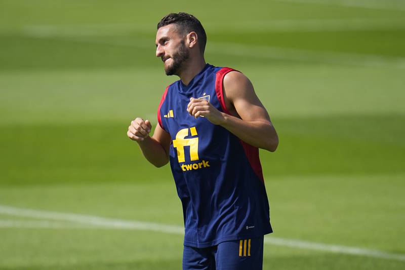 Spain's Koke works out. AP Photo