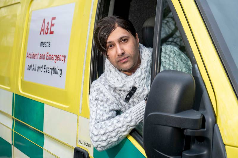 Umran Ali Javaid is driving an ambulance to the Polish-Ukrainian border to distribute supplies to refugees fleeing the Russian invasion. Photo: Glasgow Caledonian University (GCU) / PA