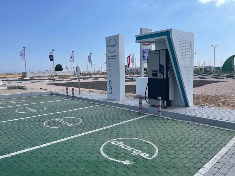 Electric car chargers have been installed in petrol stations in Sharm El Sheikh to help the city go green. 