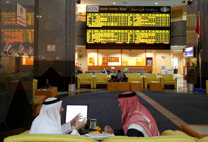 January 7, 2014 (Abu Dhabi) The Abu Dhabi Stock Exchange  January 7, 2104. (Sammy Dallal / The National)