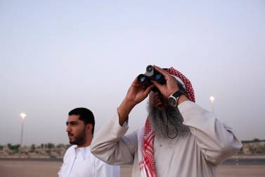 Ramadan in the UAE 2019: Hasan Ahmad Al Hariri, and Ghassan Al Rafati of the Dubai Astronomy Group look for the moon to signal the beginning of the holy month.