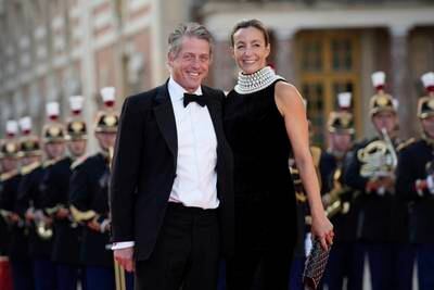 Among the guests at the state dinner were British actor Hugh Grant and his wife Anna Elisabet Eberstein, a TV producer. AP