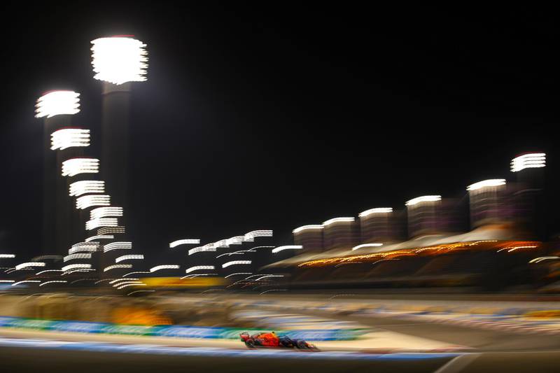 Red Bull's Max Verstappen on his way to a second-place finish in Bahrain. EPA