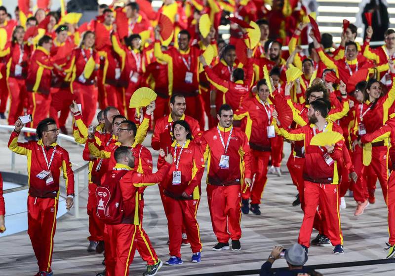 Abu Dhabi, March 14, 2019.  Special Olympics World Games Abu Dhabi 2019 opening ceremony.  -Athletes Parade.Victor Besa/The NationalAbu Dhabi,