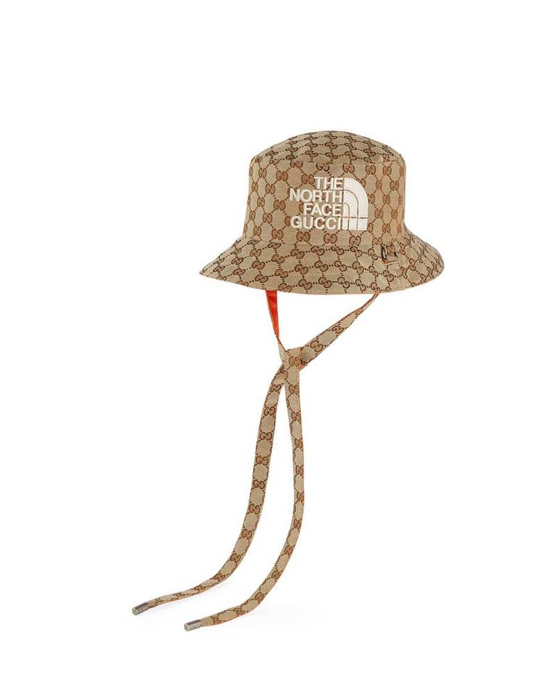 A bucket hat, with ties.