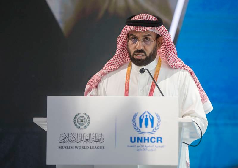 Yahya Alzahrani, director of the Muslim World League Pavilion, at the UNHCR report launch.