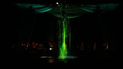 The hologram had four wardrobe changes throughout the performance. Dubai Opera