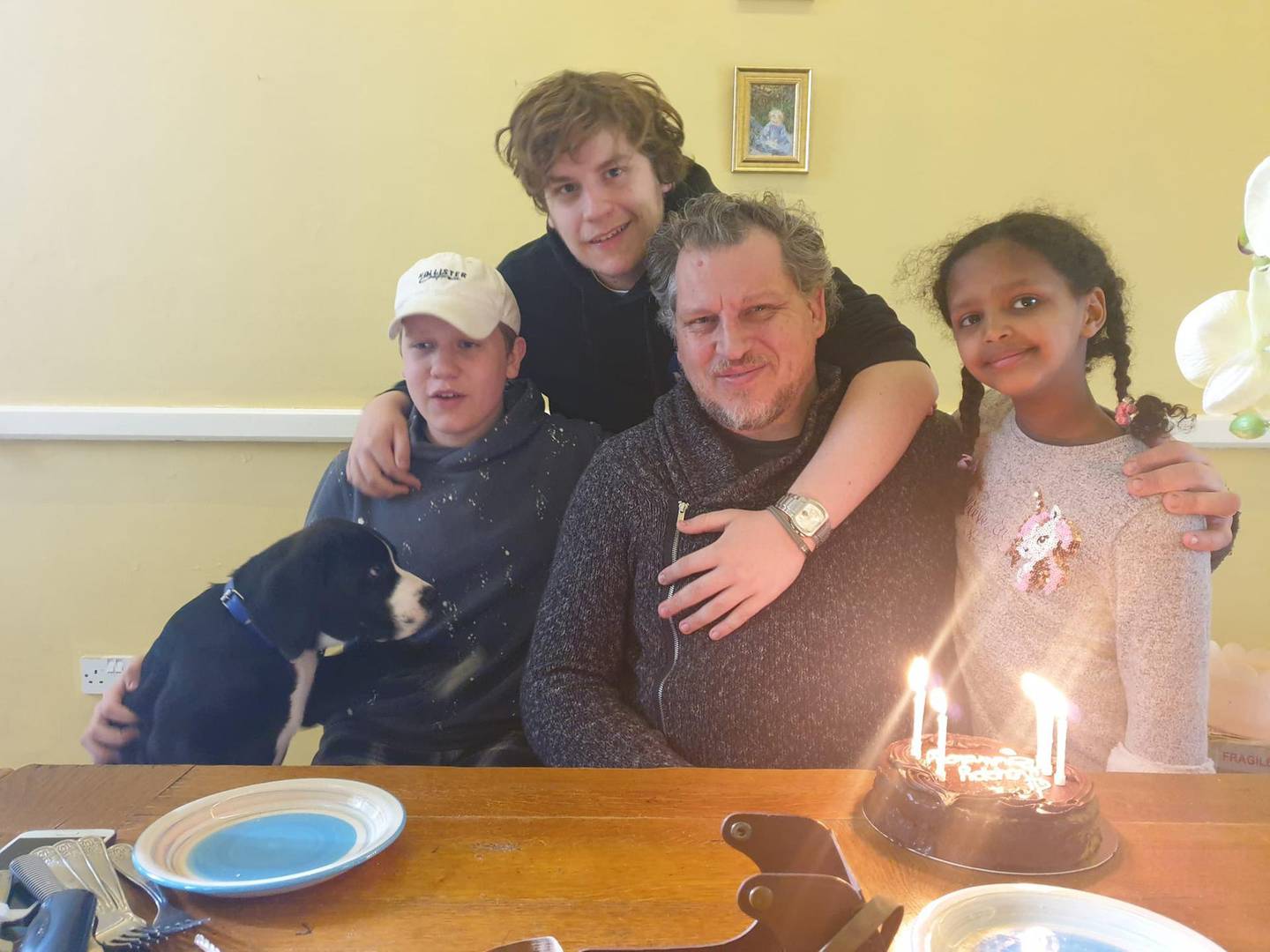 Australian Robert Pether pictured with his three children. Courtesy: Desree Pether