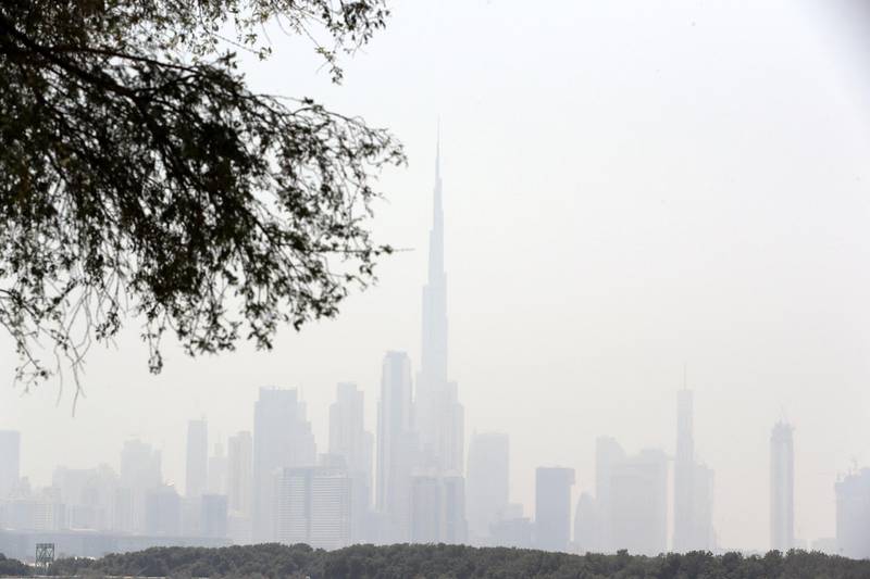 DUBAI, UNITED ARAB EMIRATES , June 9 – 2020 :- View of the Dubai skyline during the hot and humid weather in Dubai.  (Pawan Singh / The National) For News/Standalone/Online