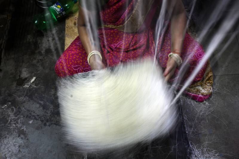 A worker prepares vermicelli, a sweet dish traditionally served during the holiday, in Allahabad, India. Getty Images