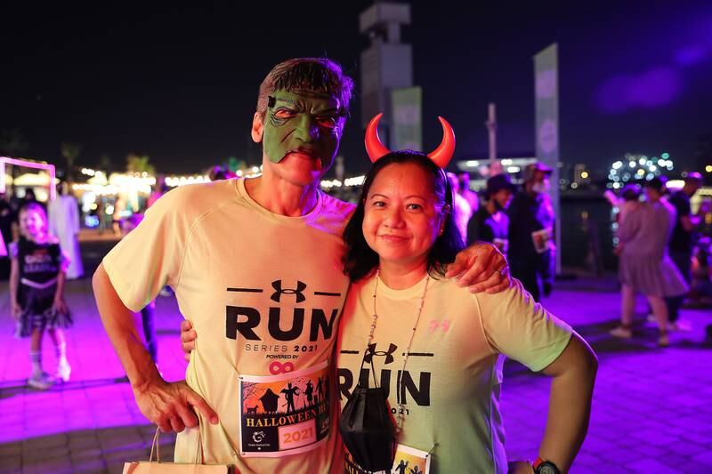 Participants dressed up in running-friendly Halloween costumes