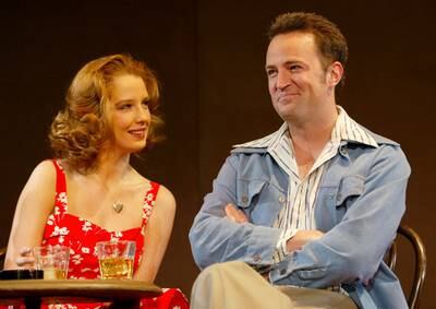 British actress Kelly Reilly and Perry perform on stage at The Comedy Theatre, London, in 2003. Reuters
