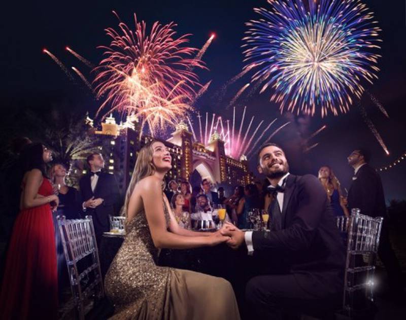 Catch the Atlantis, The Palm fireworks from the hotel's New Year's Eve Gala Dinner. Photo: Atlantis, the Palm