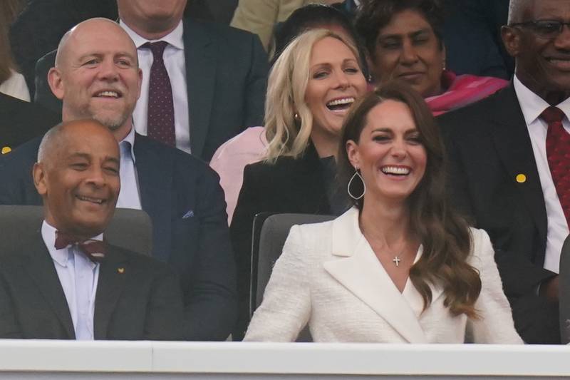 The Duchess of Cambridge smiles as concert gets into full swing.