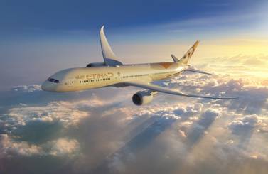 Etihad will fly twice weekly from Abu Dhabi to Tel Aviv via a Boeing Dreamliner. Courtesy Etihad