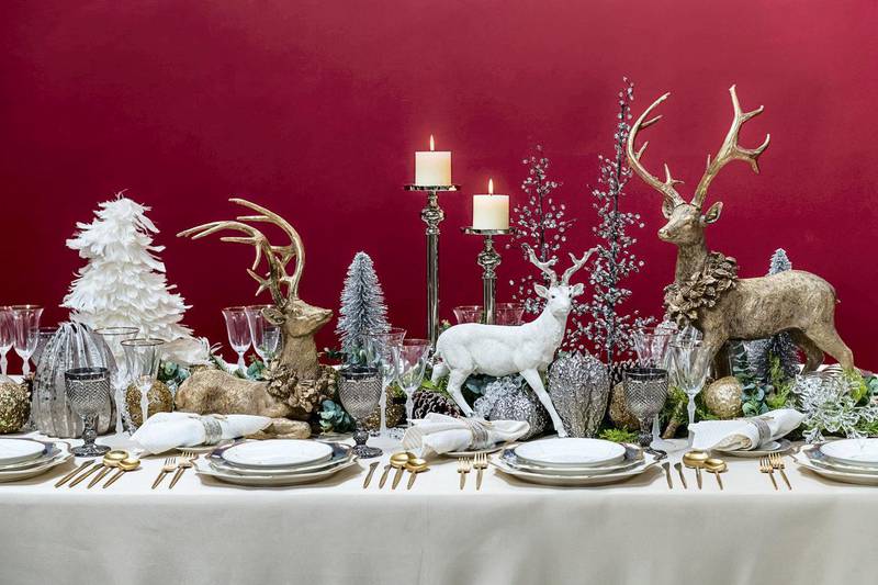 Rocking Reindeer Christmas-themed tablescape by Pick A Party. 
