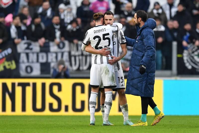 Adrien Rabiot and Federico Gatti of Juventus look dejected after the team's defeat. Getty 