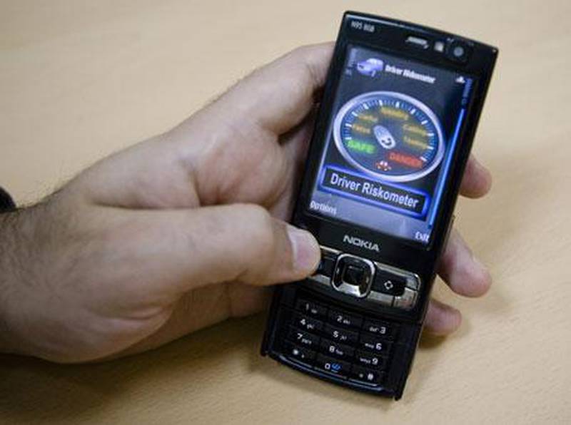 The 'riskometer' mobile phone device, which was developed by Professor Ashraf Khalil.
