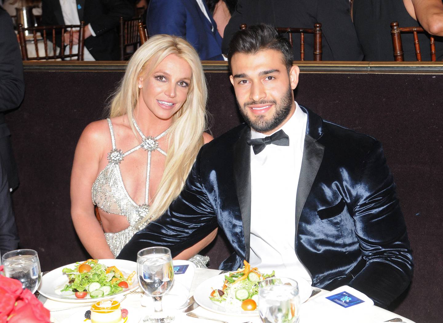 Britney Spears and her fiance Sam Asghari. AFP