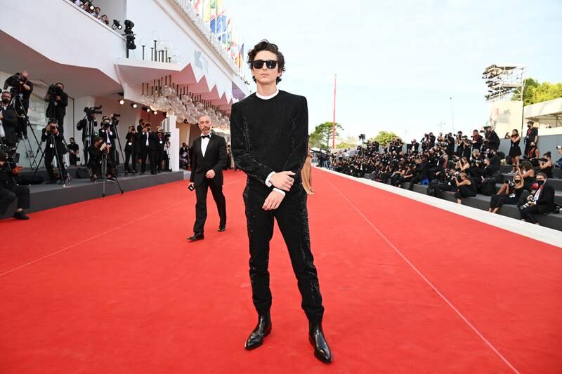 Timothee Chalamet attends the red carpet of 'Dune' during the 78th Venice International Film Festival. Getty Images