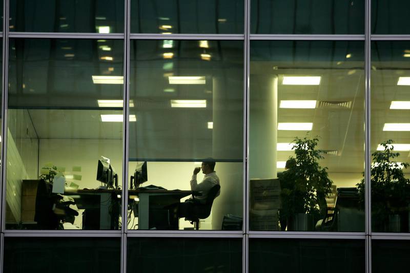 People working in offices located in Dubai International Financial Centre (DIFC), Dubai, UAE.

Getty Images/arabianEye *** Local Caption ***  na12se-office_workers.jpg