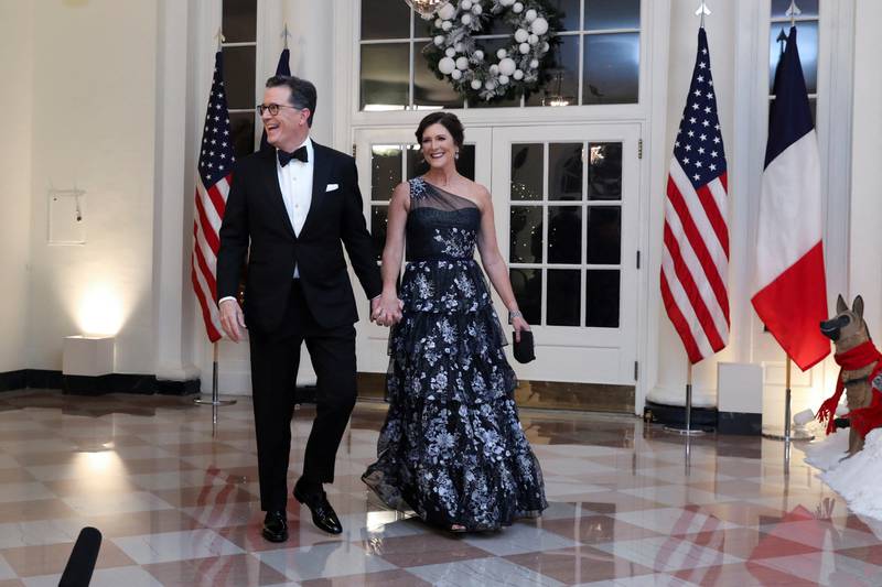 Television host Stephen Colbert and his wife Evelyn McGee-Colbert. Reuters