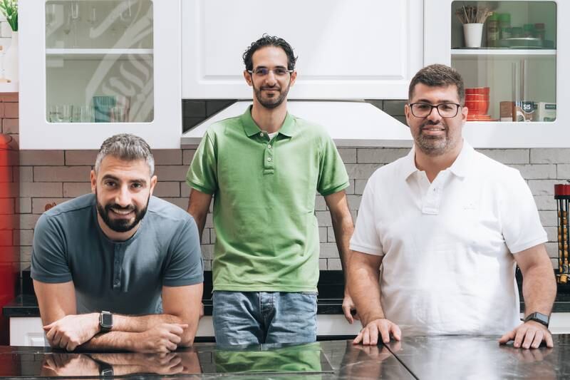 Right Farm’s founding team includes, from left, chief executive Elie Skaf, chief technology officer Mohammad Ajamieh, and chief operating officer Mazen Mourad. Photo: Right Farm